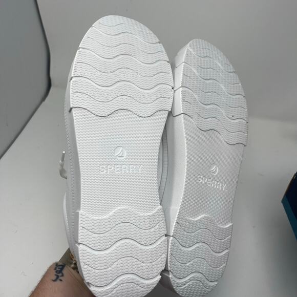 New Sperry Mens Winslow LACE to Toe Sneaker White Leather sz 5 - Picture 7 of 8